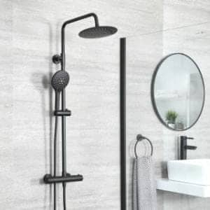 an image link to exposed shower towers in the big bathroom shop store